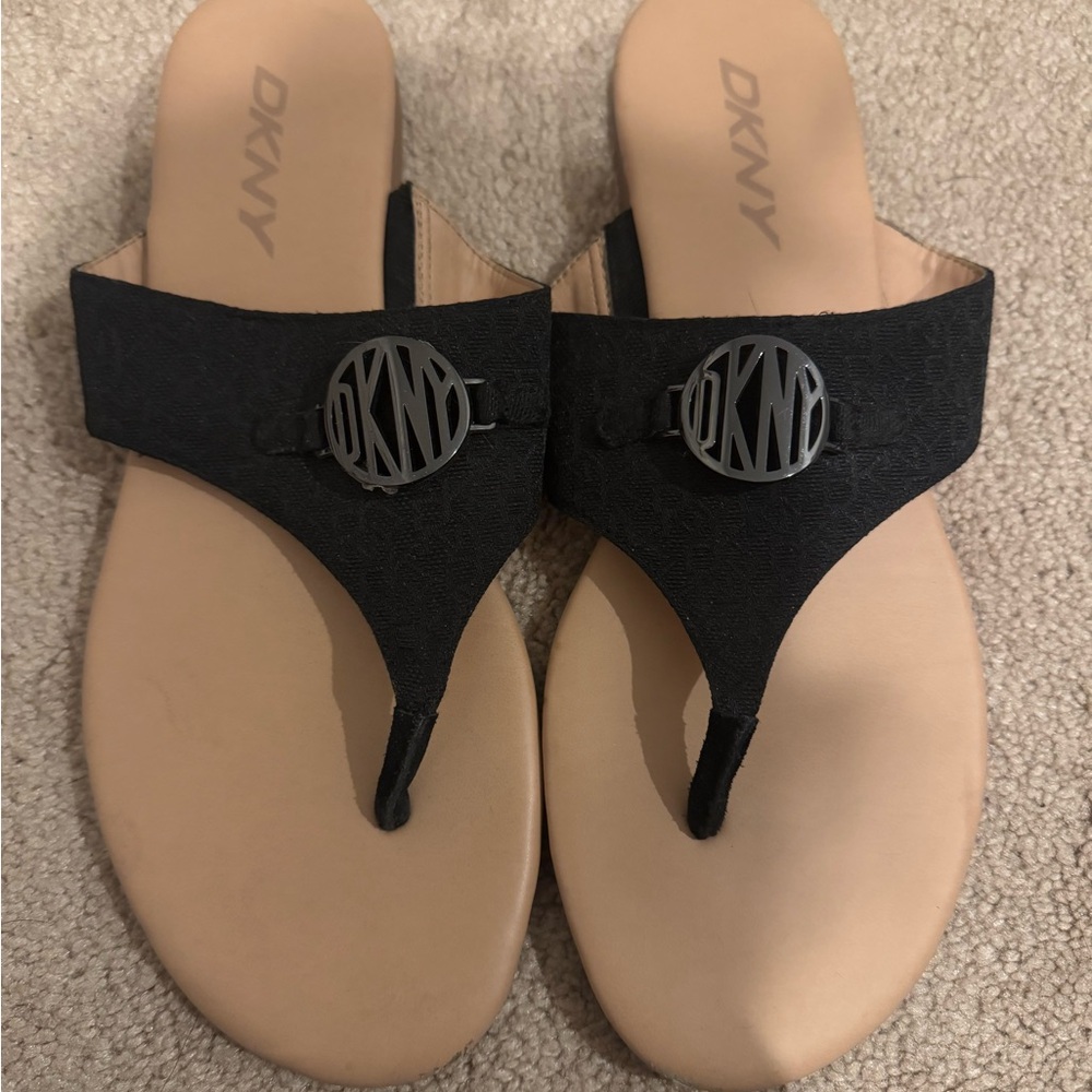 DKNY Black and Tan Women's Sandals